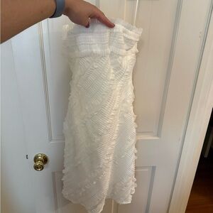 Endless Rose Strapless White Textured Dress
